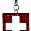 Schlüsselanhänger Schweizer Kreuz, Emaille mit Glitter, 3.2 x 3.2 cm | Bild 2