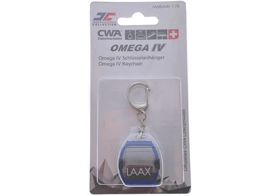 Schlüsselanhänger Silber "Laax" Omega-V, Metall, beschriftet mit Kleber