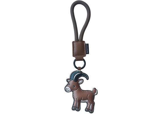 Schlüsselanhänger Steinbock aus PU Leder