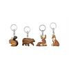 Schlüsselanhänger Tiere (Eichhörnchen, Hirsch, Fuchs) aus Holz, 3 assortiert