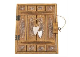 Schlüsselschrank aus Holz mit Herzen, 30 x 24 cm