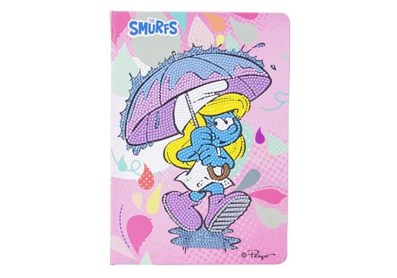 Schlumpfine mit Regenschirm Notizbuch