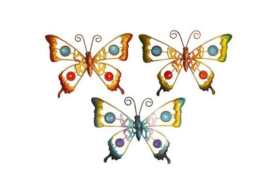 Schmetterling aus Metall, 15 cm, 3 assortiert