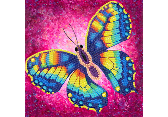 Schmetterling, Karte 18x18cm Crystal Art RACHEL FROUD