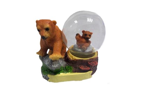 Schneekugel aus Glas mit Bär 4.5 cm
