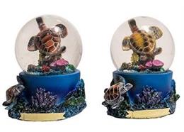 Schneekugel aus Glas mit Schildkröte, 2 assortiert, 7cm
