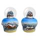 Schneekugel Glocke Winterchalet, 4.5cm, 2 assortiert