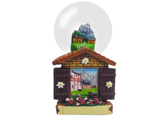 Schneekugel Haus mit Fensterläden, Sommer, 4.5cm