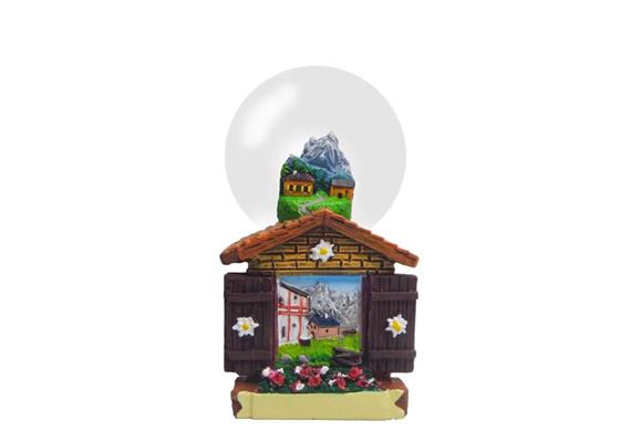 Schneekugel Haus mit Fensterläden, Sommer, 4.5cm