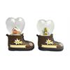 Schneekugel Herz mit Chalet und Murmeltier, 4.5cm, 2 assortiert