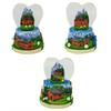 Schneekugel Herzform, Sommerlandschaft, 4.5cm, 3 assortiert