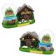 Schneekugel mit Chalet und Kuckucksuhr, 4.5cm, 2 assortiert