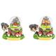 Schneekugel mit Landschaft und Bär, 3.5cm, 2 assortiert