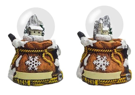 Schneekugel Sack mit Schneeflocke, 4.5cm, 2 assortiert