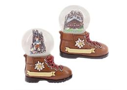 Schneekugel Wanderschuh mit Edelweiss, 4.5cm, 2 assortiert