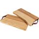 Schneidebrett Esche geölt mit Baumkante mit Ledergriff, ca. 32 x 14 x 2cm