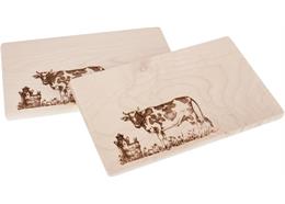 Schneidebrett FSC Ahorn 26x15x1.5 cm - Kuh auf Weide