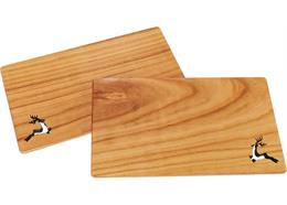 Schneidebrett FSC Kirsche 26x15x1 cm geölt - springender Hirsch