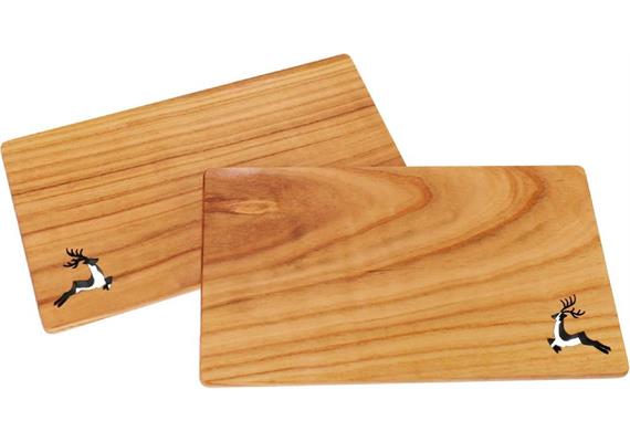 Schneidebrett FSC Kirsche 26x15x1 cm geölt - springender Hirsch