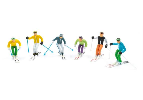 Set mit 6 Figuren mit HEAD Ski und Stöcken
