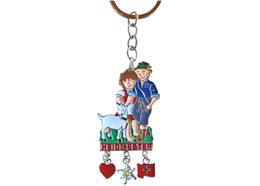SLA Metall Heidi+Peter mit Geiss und Anhänger, 6 x 3.5cm