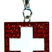 SLA Schweizer Kreuz, Emaille mit Glitter, 3.2 x 3.2 cm | Bild 2