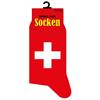 Socken rot mit Schweizerkreuz - Onesize