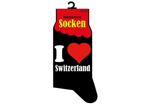 Socken schwarz I love Switzerland - Onesize