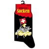 Socken schwarz Maus auf Käse - Onesize