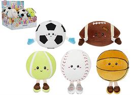 Sporties Plüsch Bälle, 15 cm, Display mit 12 Stück, assortiert