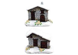 Steinhaus mit Edelweiss Winter, 2 assortiert