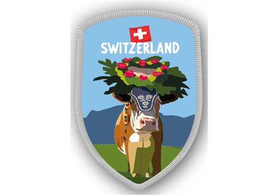 Stockwappen Almabtrieb Kuh - Switzerland