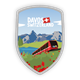 Stockwappen Davos Berglandschaft mit Zug