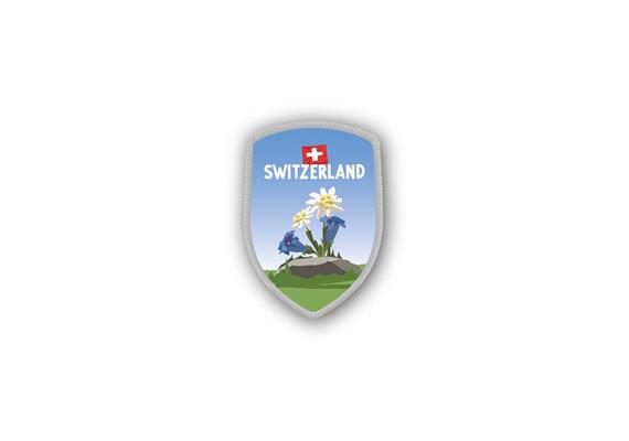 Stockwappen Edelweiss & Enzian - Switzerland