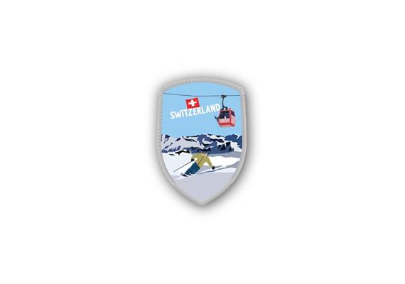 Stockwappen Ski und Gondel - Switzerland