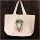 Strandtasche Blumenschaf in weiss, 40 x 39 x 19cm