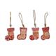 Strumpf Holz Rot, 4 assortiert