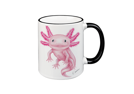 Tasse Axolotl, schwarz, 330ml