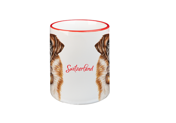Tasse Bernhardiner, rot, 330ml - Switzerland