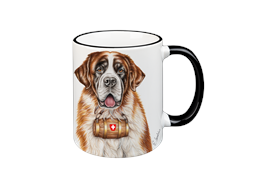 Tasse Bernhardiner, schwarz, 330ml