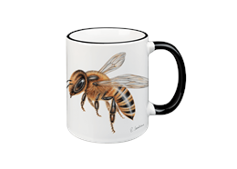 Tasse Biene, schwarz, 330ml