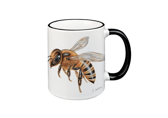 Tasse Biene, schwarz, 330ml