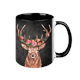 Tasse Black Edition - Blumenhirsch, 330ml