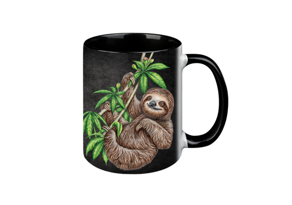 Tasse Black Edition - Faultier, 330ml