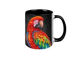 Tasse Black Edition - Papagei, 330ml