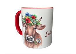 Tasse Blumenkuh, rot, 330ml - mit Switzerland beschriftet Tasse Blumenkuh, rot, 330ml - mit Switzerland beschriftet