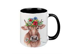 Tasse Blumenkuh, schwarz innen, 330ml