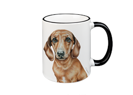 Tasse Dackel, schwarz, 330ml