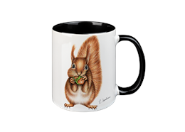 Tasse Eichhörnchen, schwarz innen, 330ml