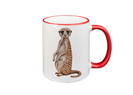Tasse Erdmännchen, rot, 330ml